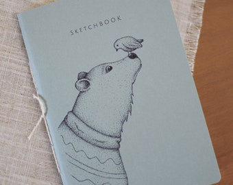 SKETCHBOOK | pocketsize | A6 | 40 blanc pages | Stippling Art | handmade