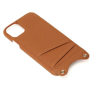 Card Holder Phone Case Full Grain Leather, Personalized iPhone Case with Detachable Strap, Crossbody iPhone Case with Card Holder image 8