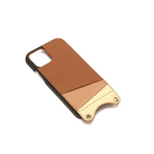 Card Holder Phone Case Full Grain Leather, Personalized iPhone Case with Detachable Strap, Crossbody iPhone Case with Card Holder image 10