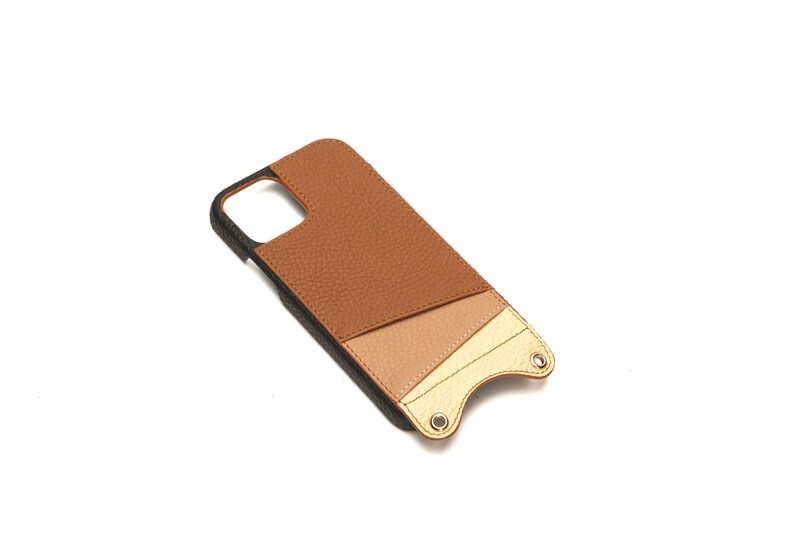 Card Holder Phone Case Full Grain Leather, Personalized iPhone Case with Detachable Strap, Crossbody iPhone Case with Card Holder image 10