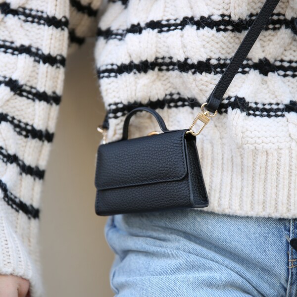 Mini Hexa Leather Crossbody Bag Asymmetrical Cut main image 0