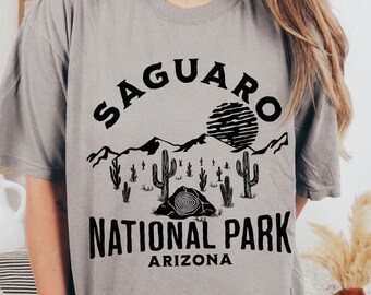 Saguaro National Park Shirt Cute Vintage Arizona Tshirt Retro AZ State Desert Tee Trendy Aesthetic Clothing Vacation Gift Comfort Colors