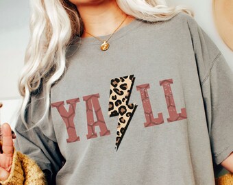 Y'all Shirt Cute Cowgirl Country Music Tshirt Dress for Concert Western Graphic Tee Nashville Trip Comfort Colors Trendy Aesthetic Clothes