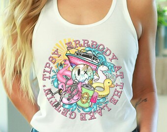 Lake Tank Top Gettin Tipsy Tank Top Cute Funny Beachy Racerback Coconut VSCO Girl Tee Trendy Aesthetic Clothing Gift for Her Vacation Trip