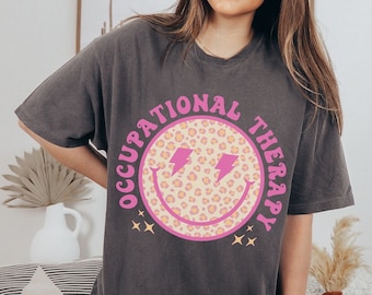Occupational Therapy Shirt Cute Therapist Tshirt Retro OT Matching Team Tee Gift for Her Trendy Aesthetic Clothing Comfort Colors
