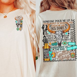 A Bar Song Shirt Cute Tipsy Cowgirl Tshirt Retro Rodeo Cowboy Western Graphic Tee Country Music Concert Trendy Clothing Gift Comfort Colors