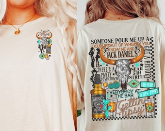 A Bar Song Shirt Cute Tipsy Cowgirl Tshirt Retro Rodeo Cowboy Western Graphic Tee Country Music Concert Trendy Clothing Gift Comfort Colors