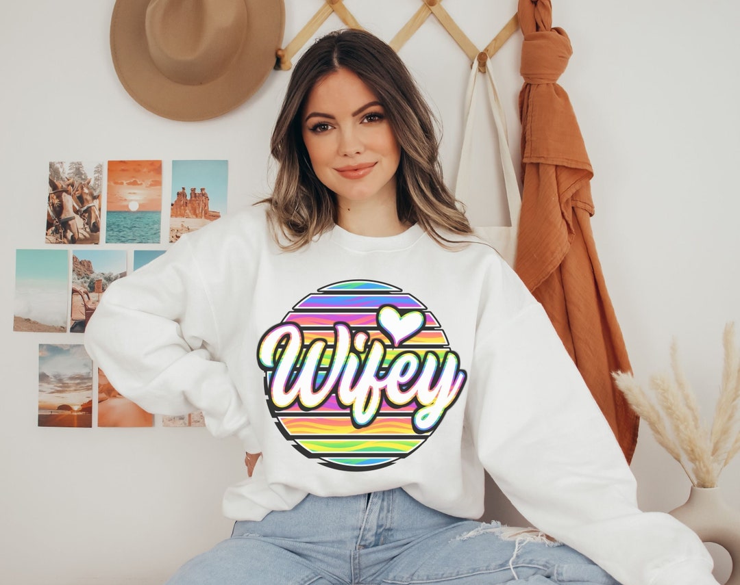 Wifey Sweatshirt Cute Mrs Sweater Bachelorette Party New Bride Crewneck