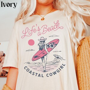 Seaside Cowgirl Shirt Cute Vintage Beachy Summer Tshirt Retro Western Coastal Rodeo Cowboy Tee Trendy Aesthetic Clothing Gift Comfort Colors