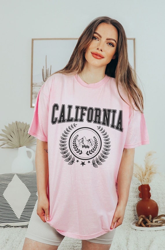 Tee Shirt Oversize California Ado Fille - T-Shirt Ample Manches Courtes Col Rond Été 3-14 Ans, Style Baggy Décontracté Et Respirant