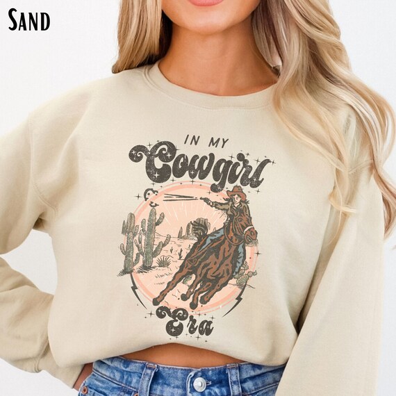 Sweat shirt In My Cowgirl Era pull de rodeo vintage cowboy retro col ras du cou occidental concert de musique country vetement tendance cadeau pour elle Etsy Canada