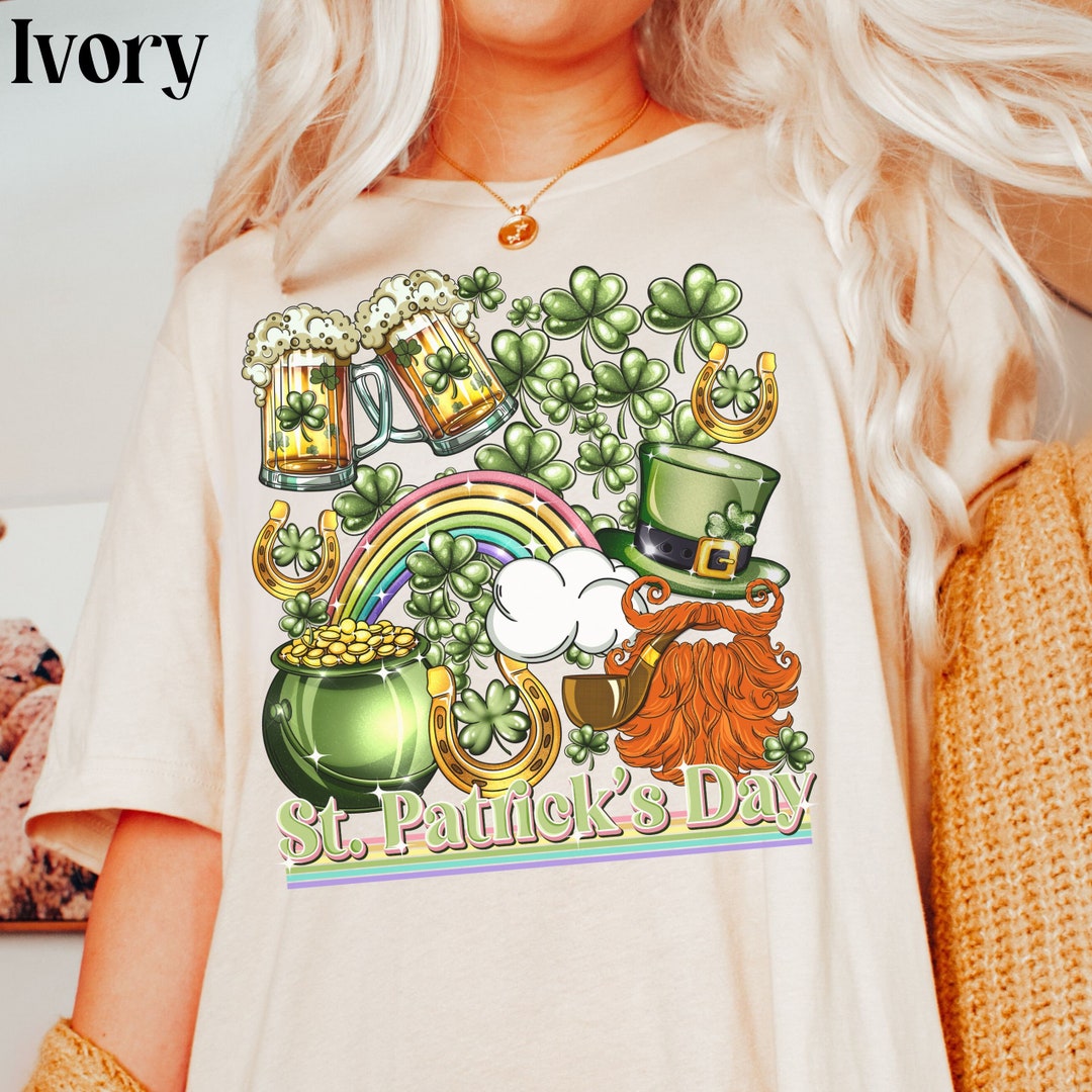 St Patrick's Day Leprechaun Beer Pattern Print Women's Sweatshirt main image 1