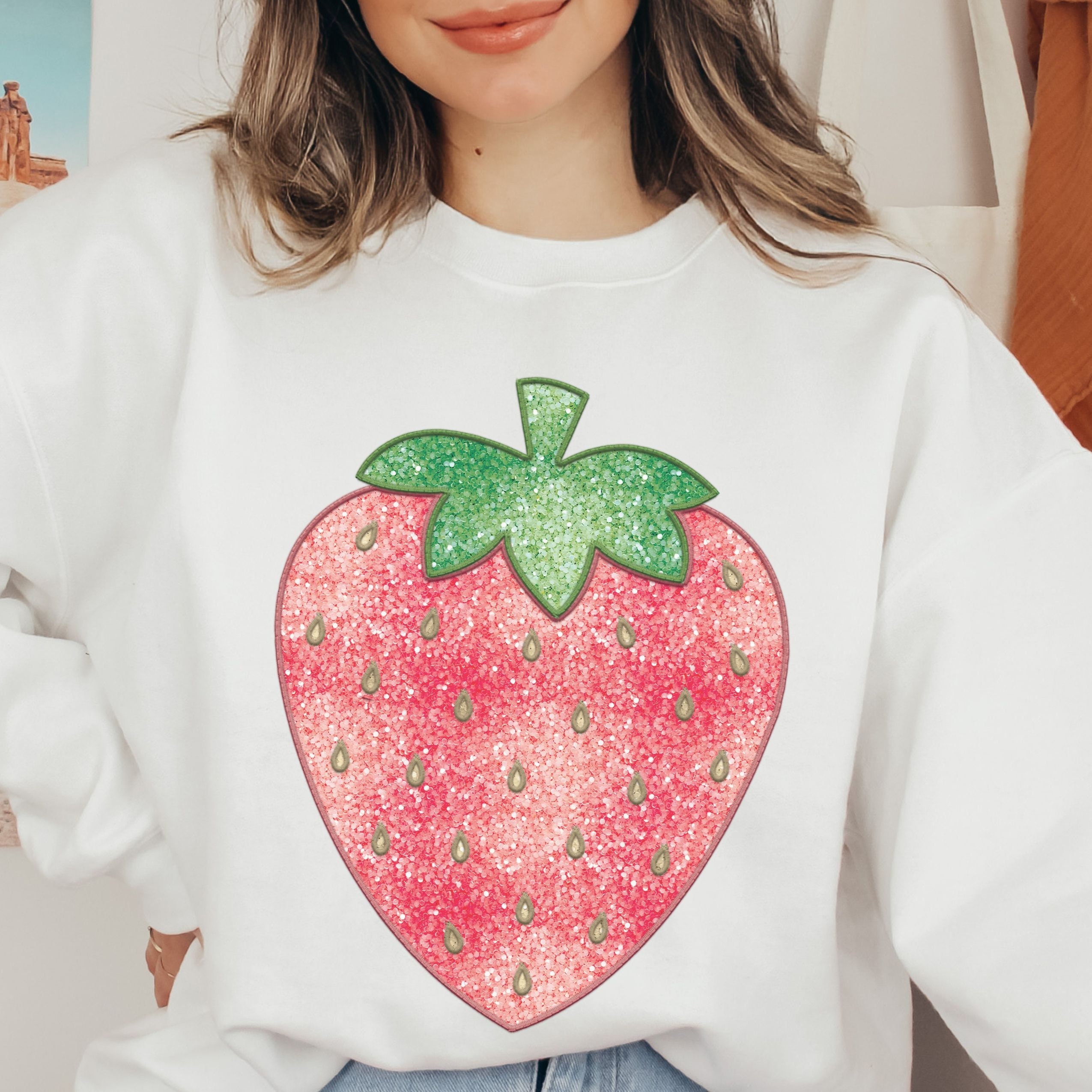 Strawberry Sweatshirt Retro Strawberry Oversized Sweater
