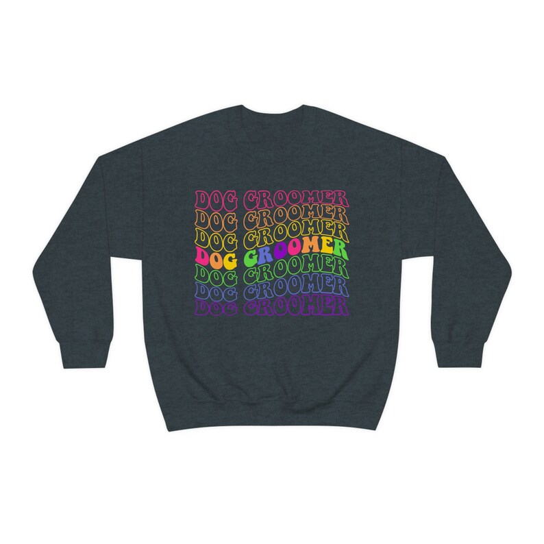 Dog Groomer Sweatshirt Cute Pet Grooming Team Sweater Retro Veterinary