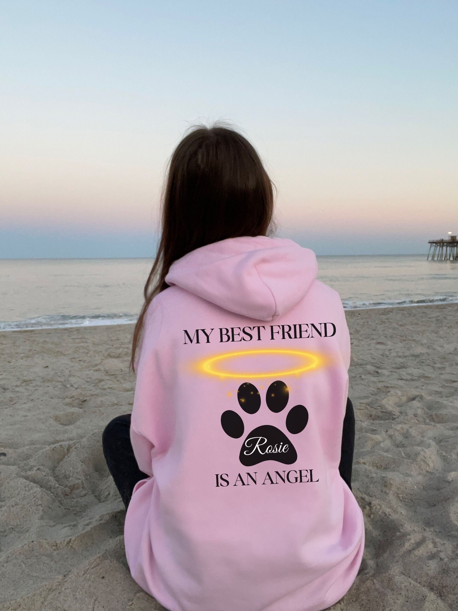 Custom Pet Loss Sweatshirt Front and Back Dog Memorial Womens