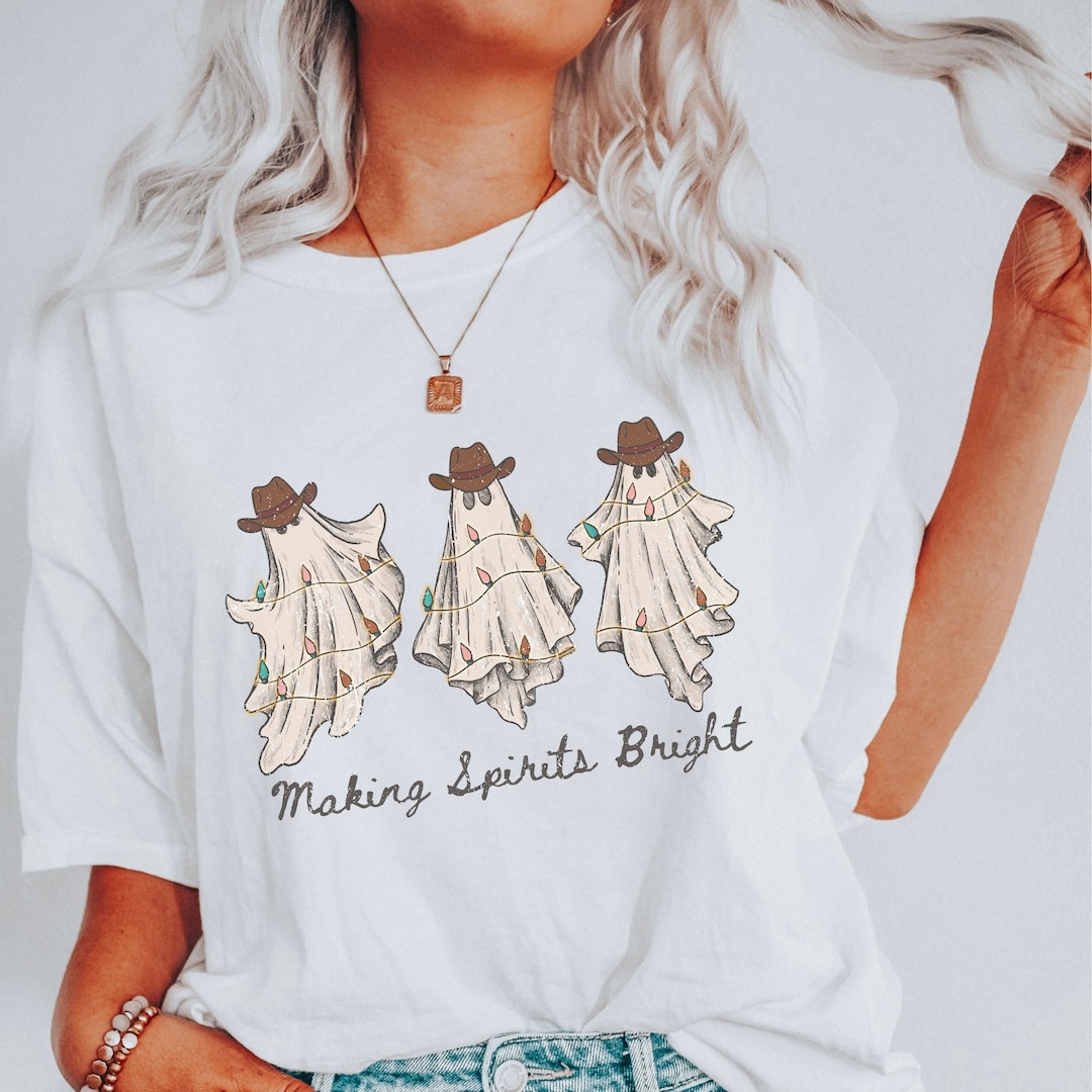 Photo inspiration: Making Spirits Bright Shirt Cute Western Christmas Tshirt Retro Xmas Photo Inspiration