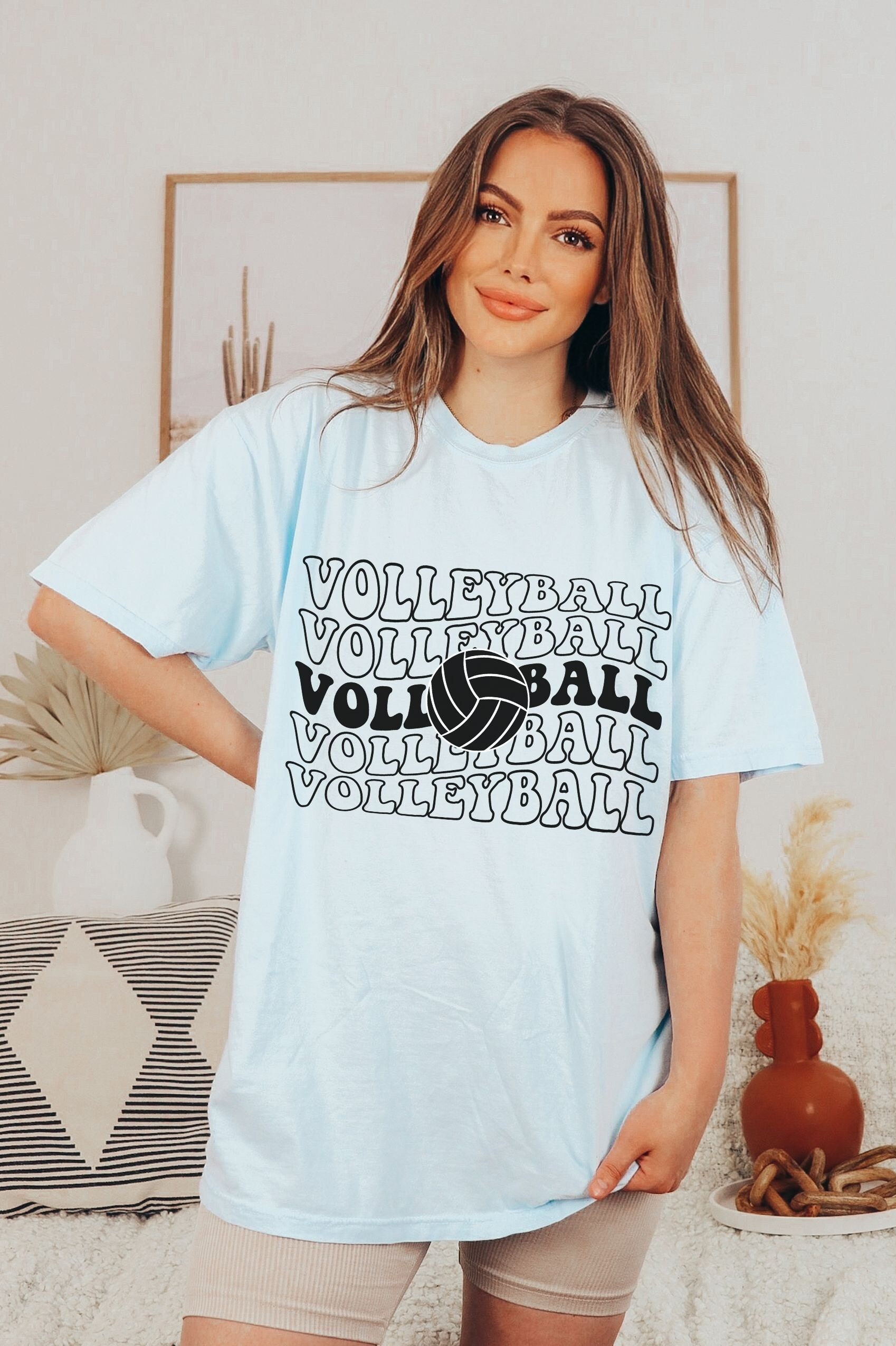 Volleyball Shirt Retro Beach Volleyball Tshirt Trendy Game Day Player Tee High School College Sports Aesthetic Clothing Gift Comfort Colors, image size:1698x2550