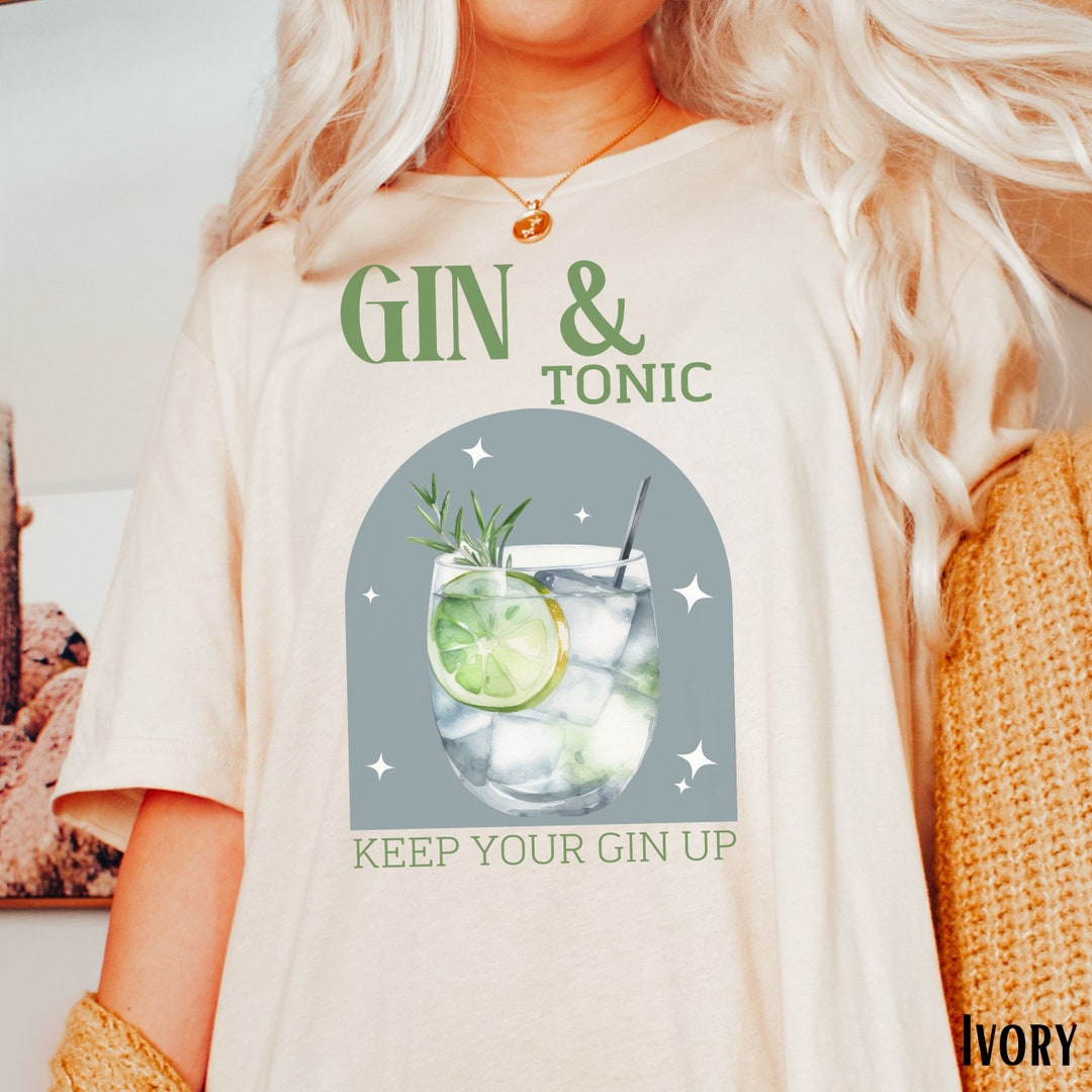 T-shirt Femme été Humour Gin Tonic - Coton Blanc - Taille Unique?
