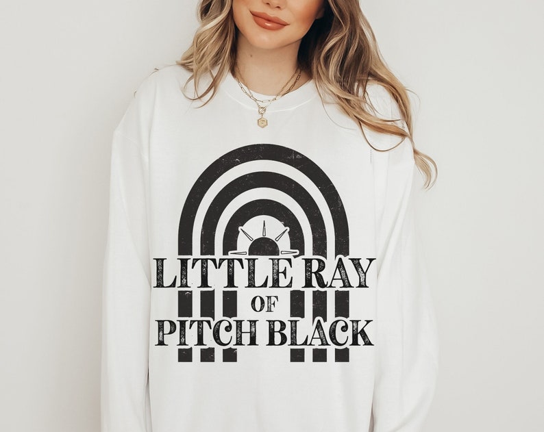 Little Ray of Pitch Black Sweatshirt Funny Millennial Sweater Retro Emo Crewneck for Concert Y2K Clothes Indie Clothing Comfort Colors Gift bild 1