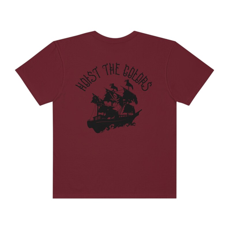 Pirate Shirt Hoist the Colors Beachy Tee Pirate Ship Oversized Tshirt For Teens VSCO Tee Coconut Girl Trendy Comfort Colors Words on Back image 9