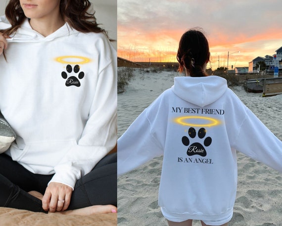 Custom Pet Loss Sweatshirt Front and Back Dog Memorial Womens