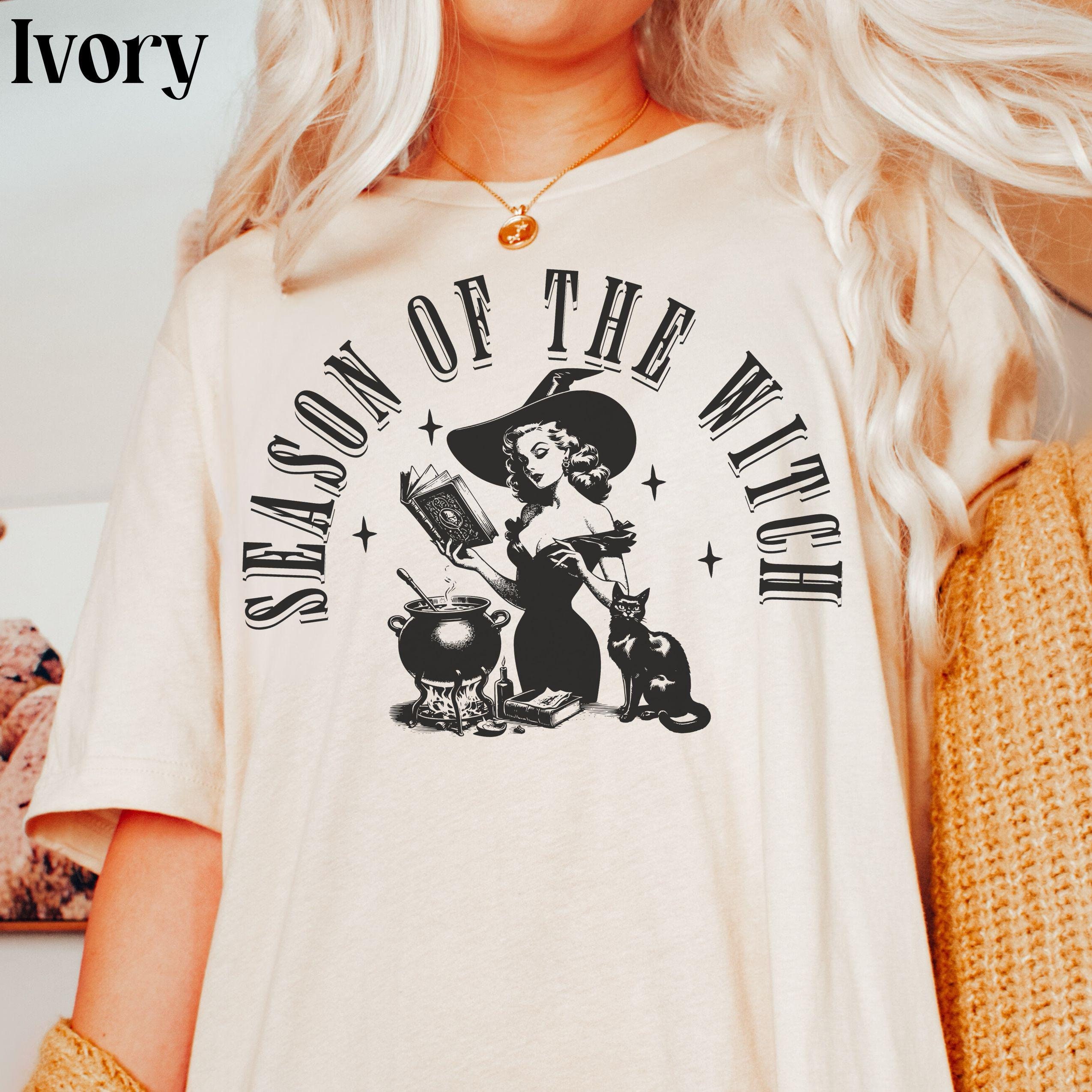 Season of the Witch Shirt Funny Vintage Halloween Tshirt Cute Retro Horror Social Club Tee Fall Party Trendy Spooky Clothing Comfort Colors
