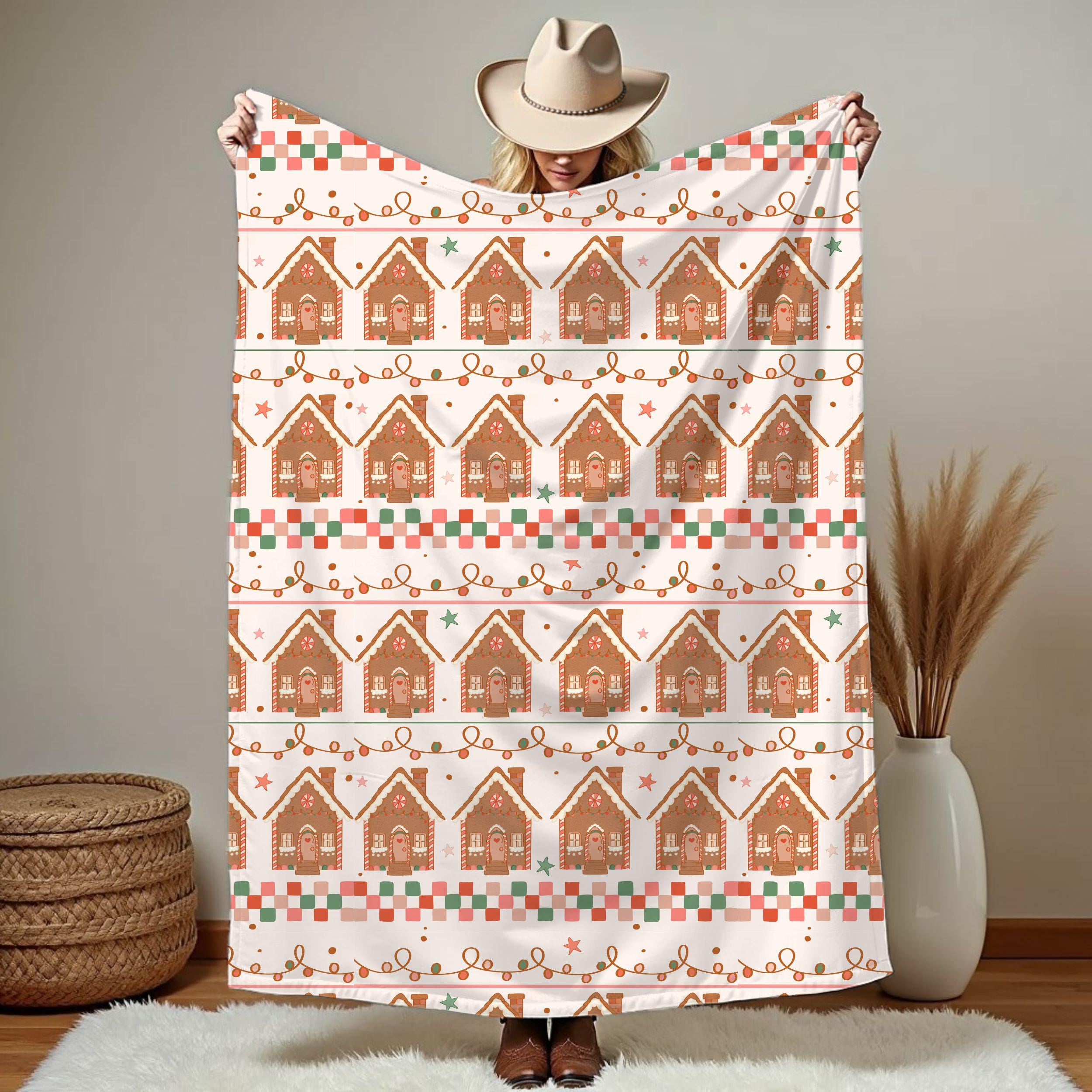 Gingerbread House Blanket Cute Christmas Throw Cozy Xmas Winter…