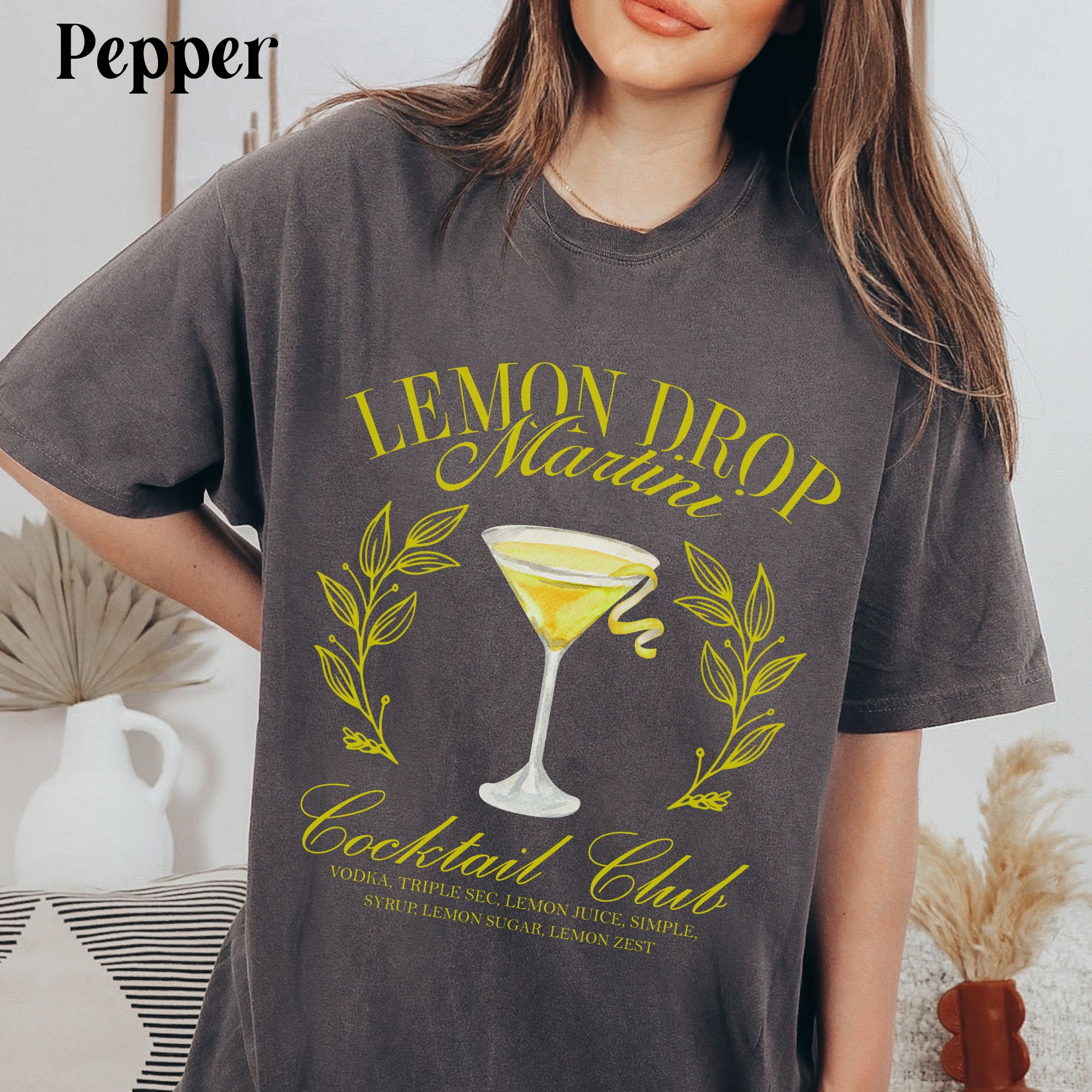 Lemon Drop Martini Shirt Funny Cocktail Club Tshirt Cute Social