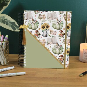 2026 Dated Weekly Planner | Customizable Layout and Cover | Sunflowers and Pumpkins