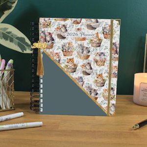 2026 datiert Wochenplaner | Anpassbares Layout und Cover | Kätzchen