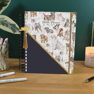 2026 datiert Wochenplaner | Anpassbares Layout und Cover | Hundeliebhaber
