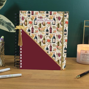 2026 Dated Weekly Planner | Customizable Layout and Cover | Bottles of Wine