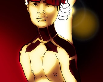 Getting Ready | Kinky Anime Drawing of Transgender Man Being Blindfolded