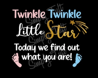 Twinkle Twinkle Little Star | Cyfrowe pobieranie z ujawnieniem płci dziecka | Natychmiastowe pobieranie | Projekt na baby shower | Projekt na ujawnienie płci dziecka