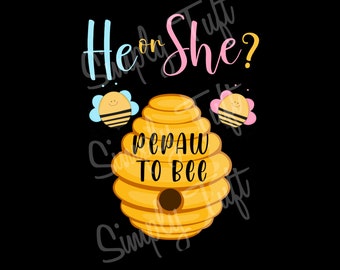 On lub ona Pepaw to Bee | Pobieranie cyfrowe | Natychmiastowe pobieranie | Projekt Baby Shower | Projekt ujawnienia płci