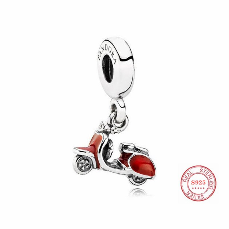 Red Scooter Dangle Charmsterling Silver Charmcharm for - Etsy