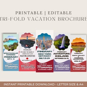 Vacation Brochure Template: Editable Canva Tri-Fold Design (PDF)