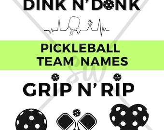 Pickleball Team Names SVG Bundle, Cricut Silhouette Cut File (Digital Download)