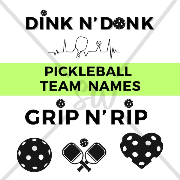 Pickleball Team Names SVG Bundle Cut File for Cricut, Silhouette, Clipart, Layered Files, Wall Art, Shirt bundle