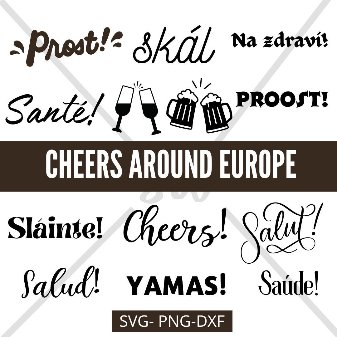 Prost Sprüche rund um Europa SVG Bundle geschnitten Datei für Cricut