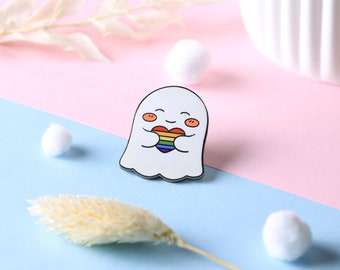 süßer Geist mit Regenbogen Herz / LGBT Anstecker / Emaille Pin