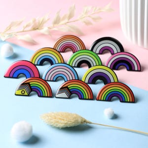 Badge arc-en-ciel | Broche arc-en-ciel LGBT | Émail | LGBT | Cadeau CSD