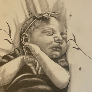 Graphite pencil portrait, Portrait drawing, Personalized gift for any occasion