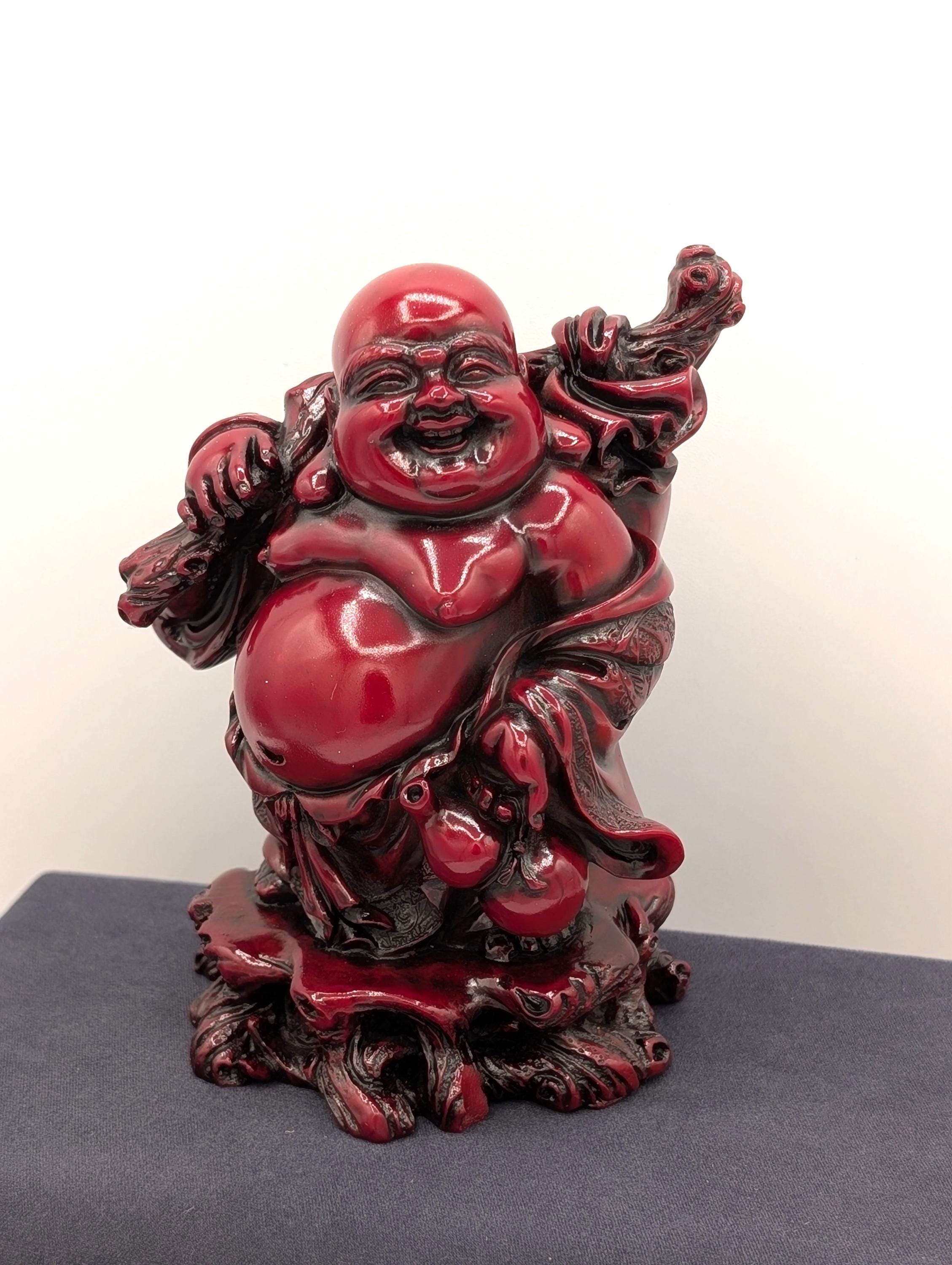 Ruby Red Laughing Buddha Statue - Prosperity, Joy & Good Luck - Etsy