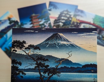 Japanese Art Postcards, Tsuchiya Koitsu famous painting postcards, variety pack Ukiyoe art scenery, Fuji Mountain