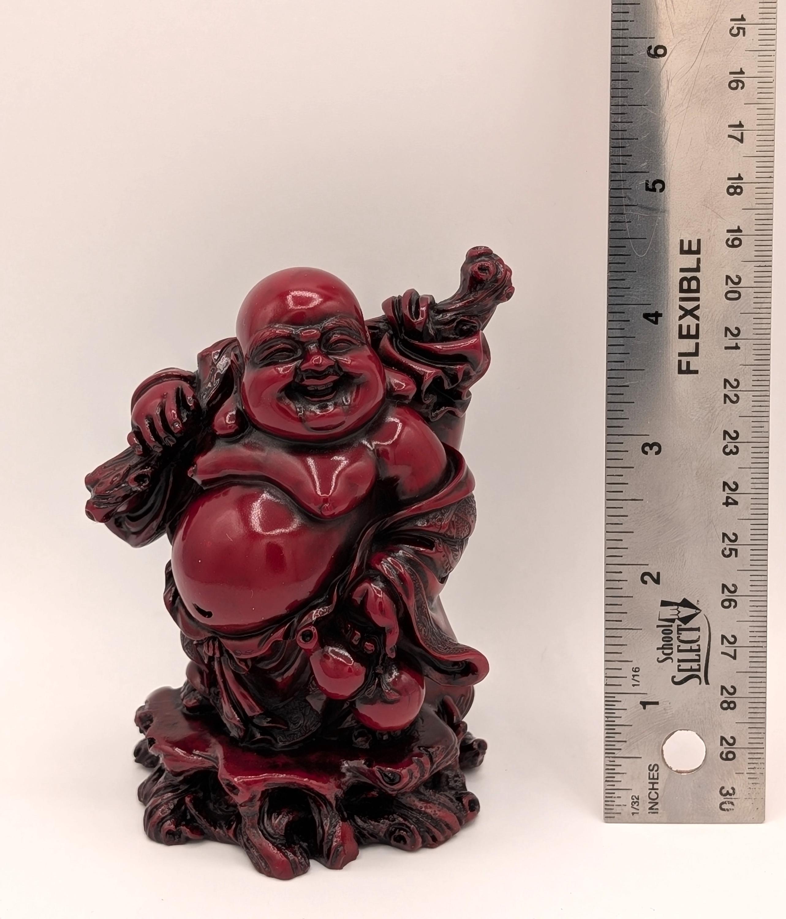 Ruby Red Laughing Buddha Statue - Prosperity, Joy & Good Luck - Etsy