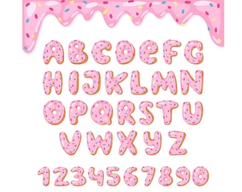 Alphabet Pink Donut Kids Svg | Donut Letters | Donut Lover Svg | Forever Sweet Svg | Svg, Png Files | Sublimation | Instant Download