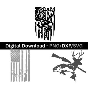 Hunting PNG Bundle, Duck Hunting SVG, Deer Hunting PNG, Vector, Deer hunting Gifts, Fishing and Hunting