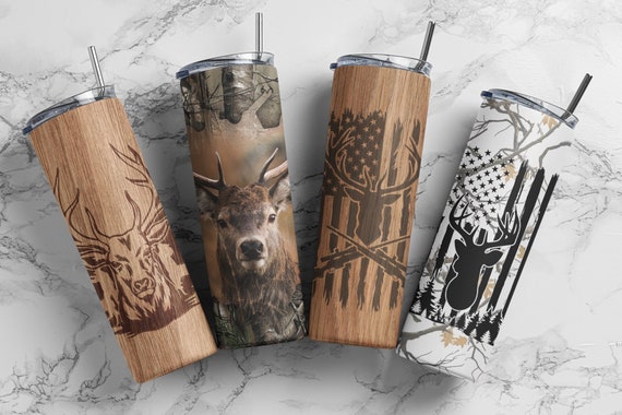Bundle Deer Hunting 20oz , Sublimation Tumbler Designs, Hunting Tumbler  9.2 x 8.3” Straight Tapered Skinny Tumbler Wrap PNG | Hunting Png