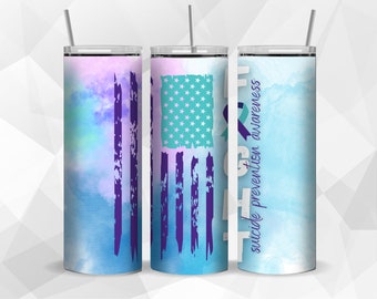 Suizid-Bewusstseins-Tumbler-Sublimationsentwurf, geistige Gesundheit PNG (digitaler Download)